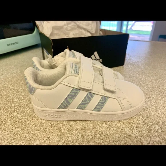 adidas gazelle silver green womens Adidas Kids Grand Court Lifestyle Tennis Lace-Up Shoes main image 1